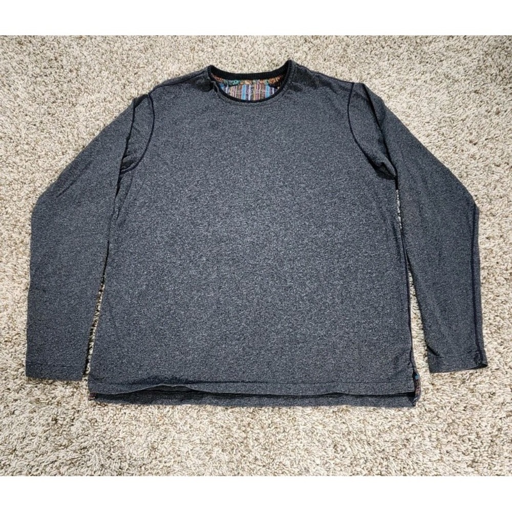 Robert Graham T-Shirt‎ Men's Med Gray 100% Cotton Long Sleeve Classic Logo Read